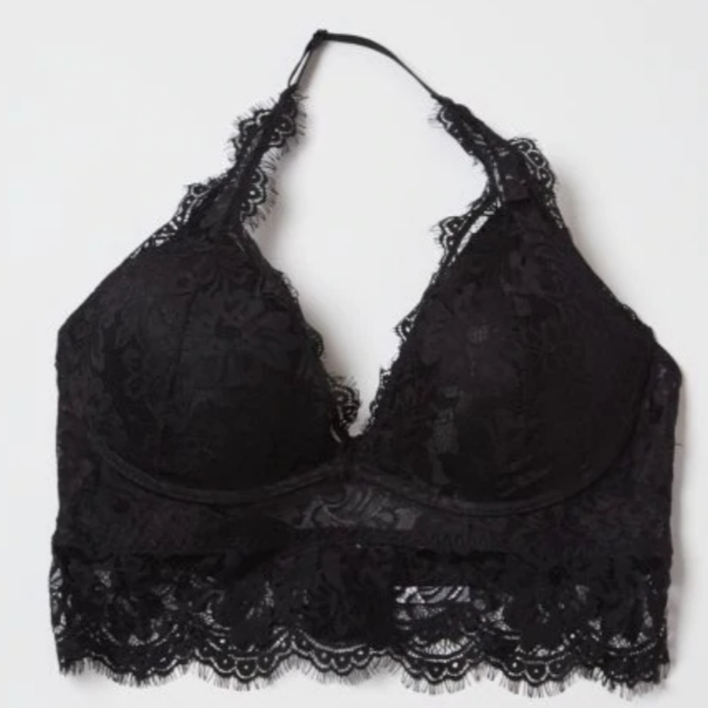 Rue 21 - plus black halter lace demi bra